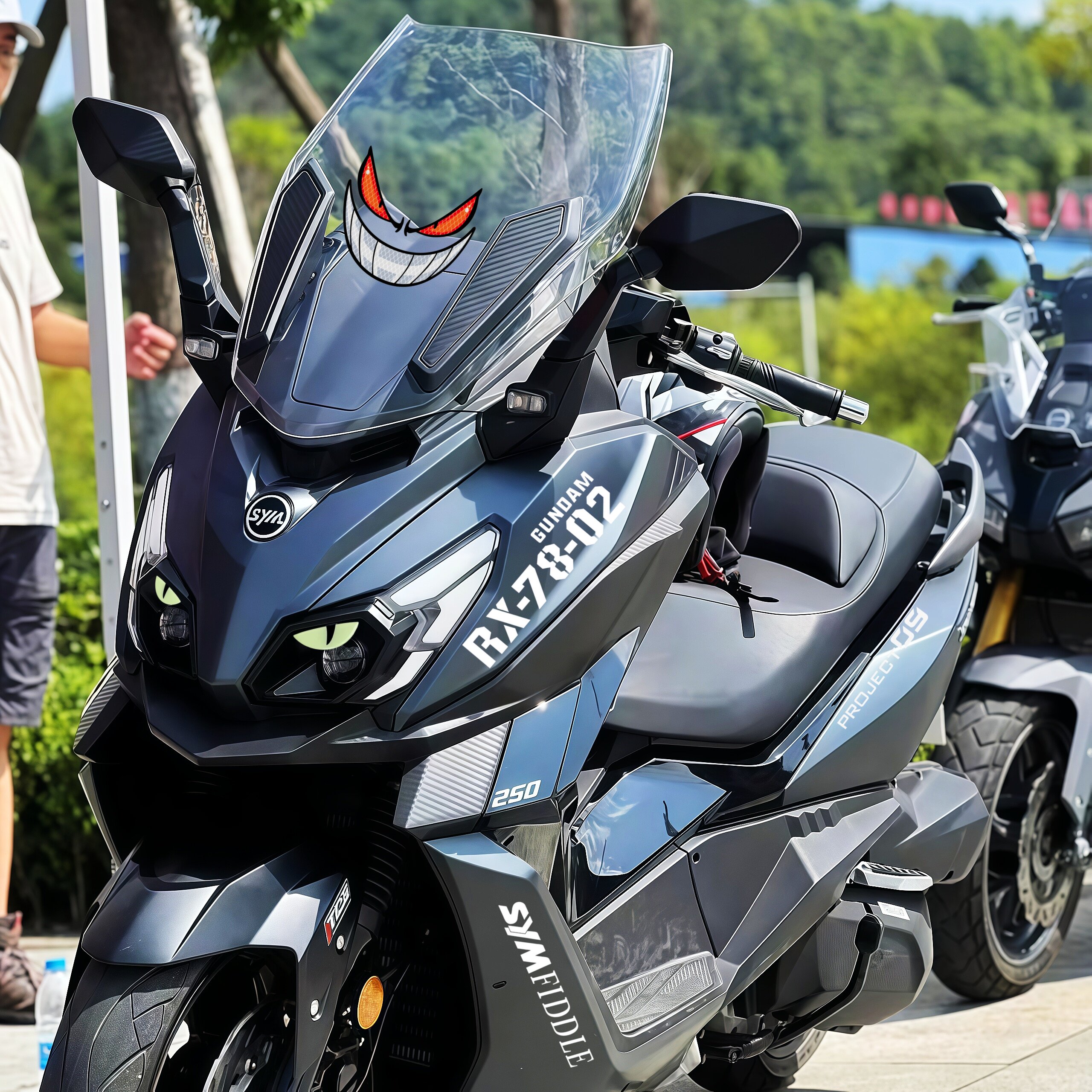 适用三阳Cruisym巡弋250车头摩托车改装饰车身贴防水反光风挡拉花