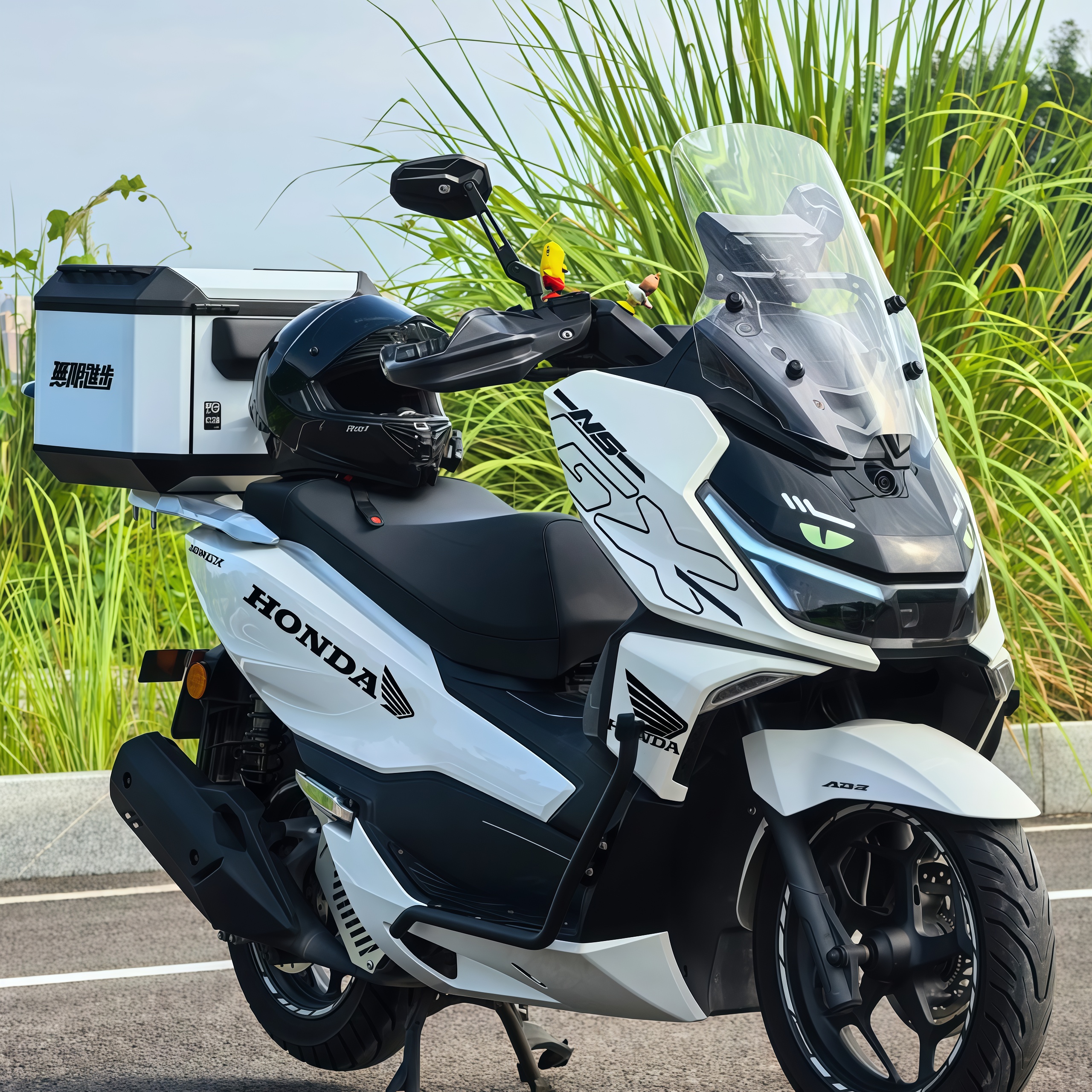 适用本田NS150GX车头拉花夜光猫眼睛装饰贴纸翅膀HONDA改装贴配件