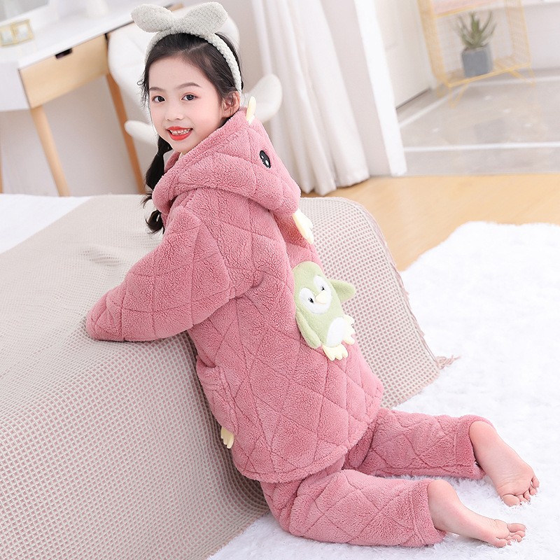 儿童家居服珊瑚绒睡衣加厚冬季