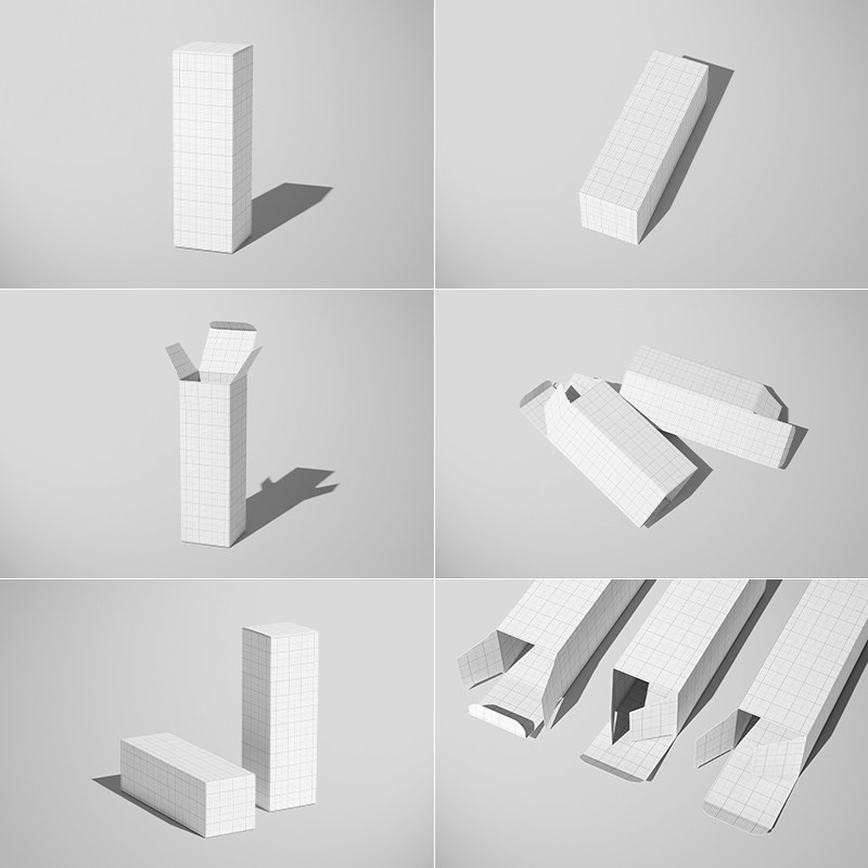 长方形盒子化妆品白酒竖盒样机包装图贴图效果展示包装盒psd素材