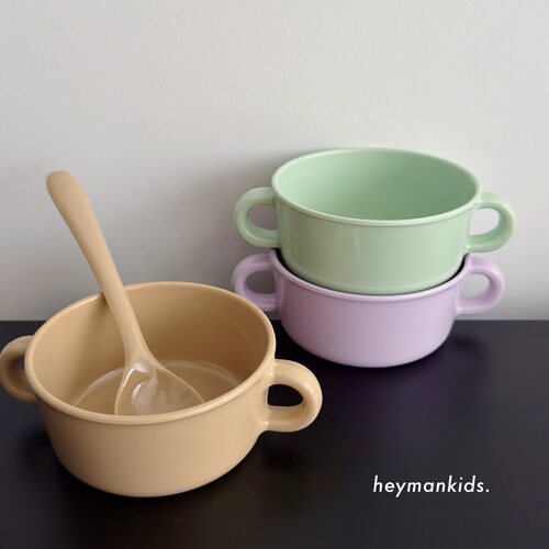 heymankids｜韩国awaken马卡龙色双耳碗酸奶碗宝宝辅食碗汤碗饭碗