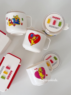 haribo塑料270ml儿童带盖马克杯