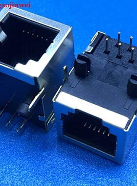 RJ11 6脚 带金属 电话插座 RJ12带屏蔽 18.3MM 网络插座 56-6P6C