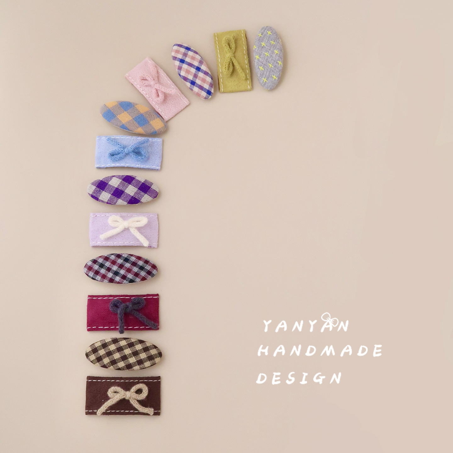 韩系方形蝴蝶结椭圆bb夹儿童发饰宝宝甜美格纹发卡侧边刘海夹