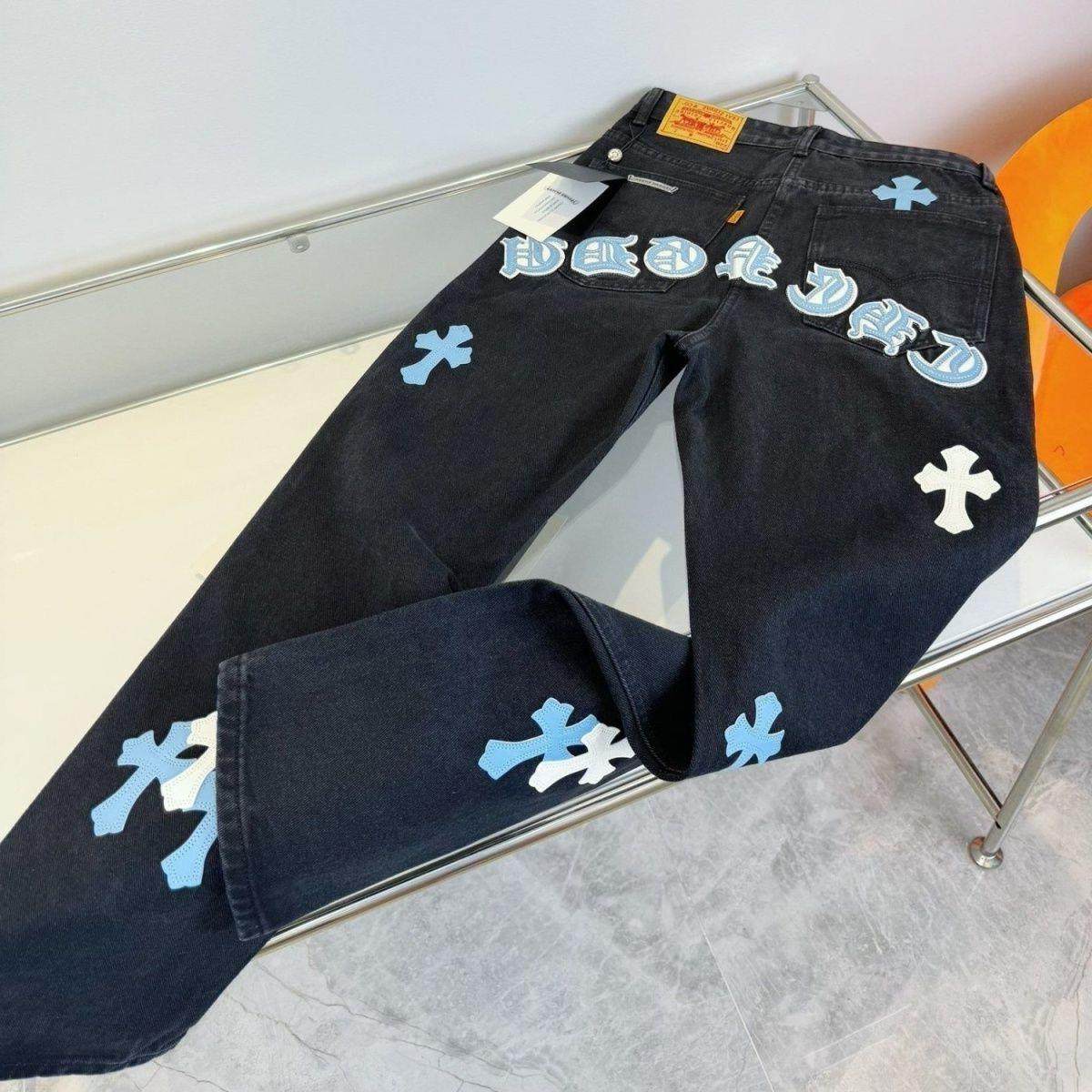 冬季潮牌潮男大童牛仔裤高街美式宽松水洗贴皮十字架童装直筒长裤,童装/婴儿装/亲子装,儿童牛仔裤,淘宝优惠券,粉丝福利购,淘宝优惠卷