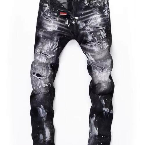 欧美新款潮牌破洞个性补丁