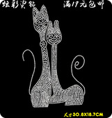猫咪烫钻图服装 厂家直销时尚 辅料DIy水钻烫钻图案 特价 新款