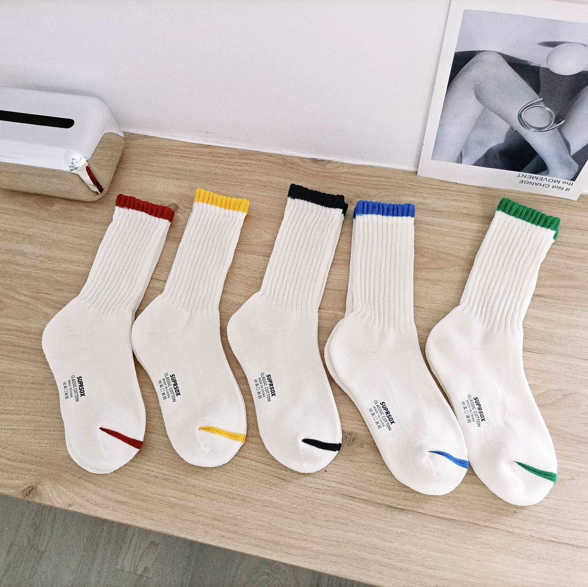 XSMS天然原胚有机棉袜子粗线毛圈日系中筒袜堆堆袜socks加厚男女