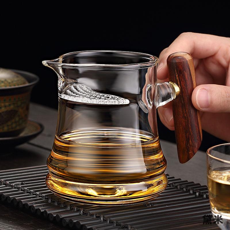加厚公道杯茶漏一体玻璃耐热月牙杯公杯木把茶水分离杯分茶器茶具,餐饮具,公道杯,淘宝优惠券,粉丝福利购,淘宝优惠卷