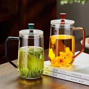 喝水杯 玻璃杯高硼硅绿茶杯家用透明泡茶杯子耐高温水杯男士