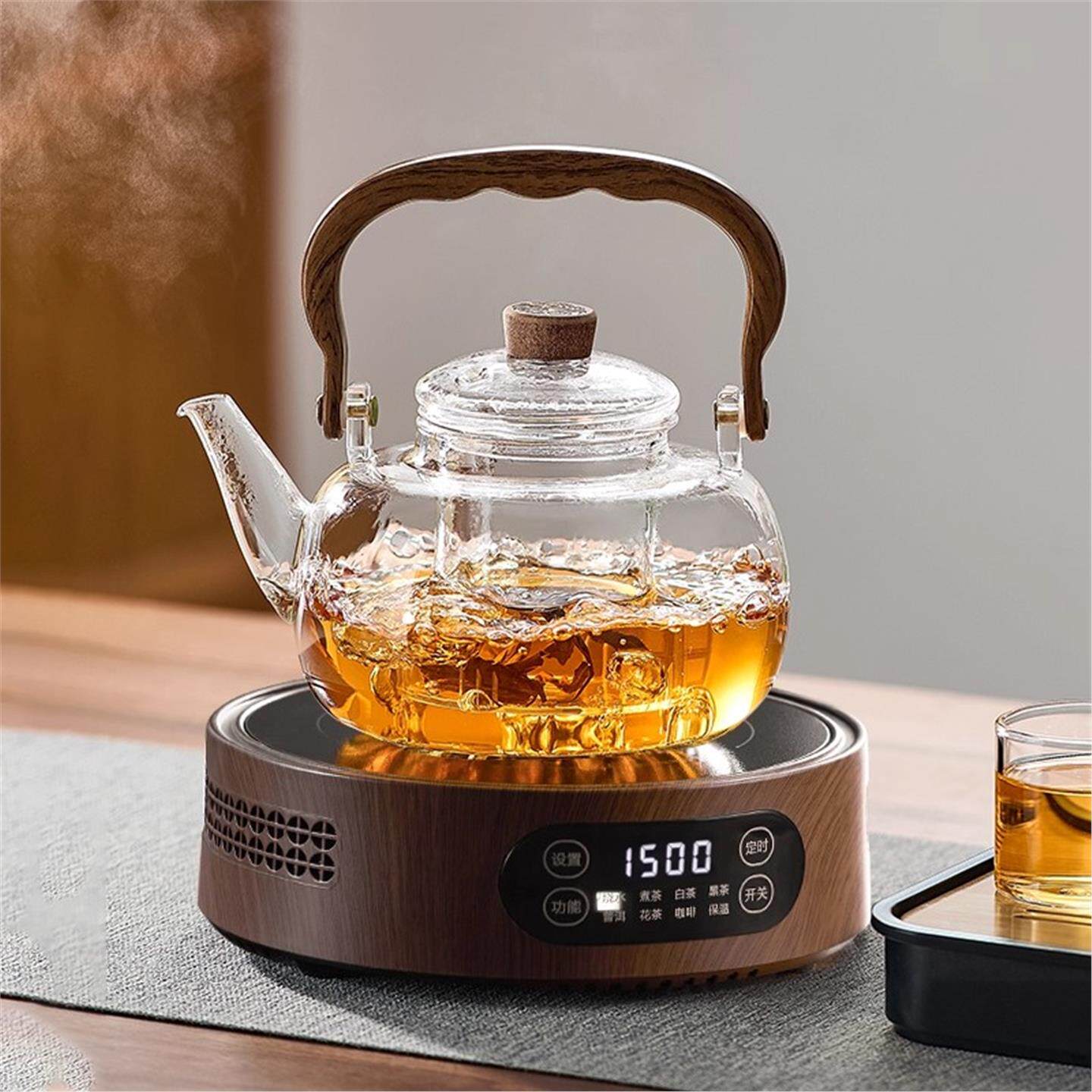 2025新款煮茶器加厚防爆玻璃蒸煮一体煮茶壶烧水壶电陶炉茶具套装