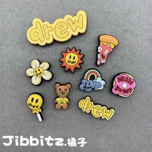 配饰crocs鞋 洞洞鞋 花智必星卡扣卡骆驰鞋 子diy配件装 饰扣drew系列