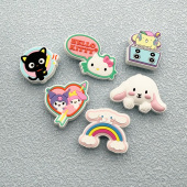 花鞋 女鞋 扣高级感鞋 装 配饰 25新款 饰扣diy创意百搭库洛米鞋 洞洞鞋