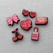 配饰可爱红粉樱桃墨镜套装 装 diy鞋 扣泡芙云朵鞋 饰 花鞋 女生洞洞鞋