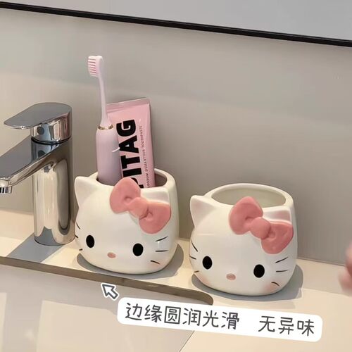 可爱桌面化妆刷猫咪收纳筒