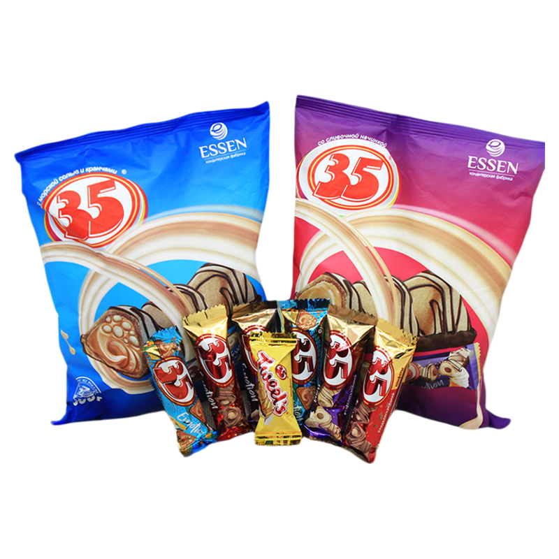 俄罗斯进口罗斯利德海盐焦糖威化饼干流心巧克力奶油味夹心糖果