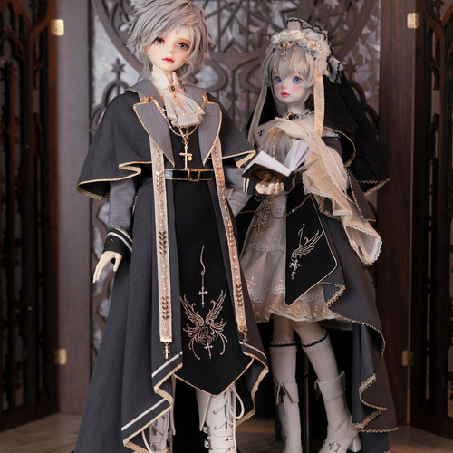 【幻之风原创】灰烬牧师～治愈系西幻风神父四分Bjd娃衣套装 现货
