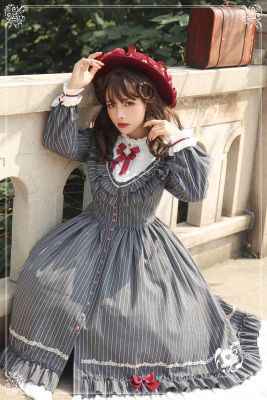 taobao agent [Original Lolita] Florence travelers ~ Elegant open laid long skirt with hat (spot