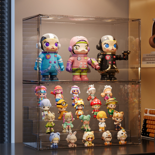 盲盒收纳展示架透明防尘星星人泡泡玛手办玩偶摆件特收纳盒展示柜