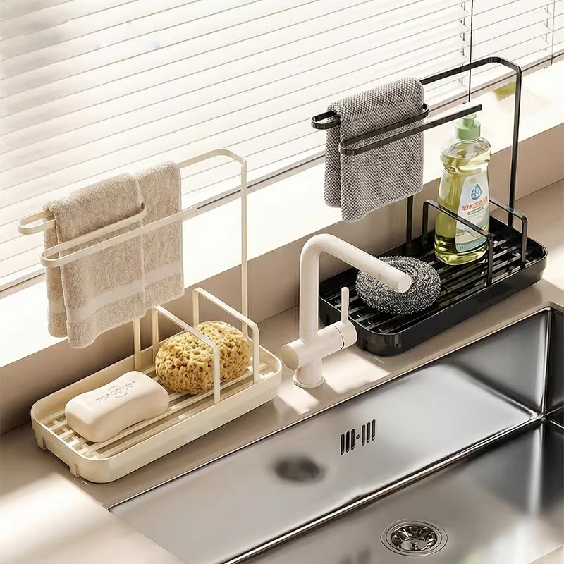 厨房抹布置物架新款多功能水槽台面洗碗布海绵收纳多功能沥水架子