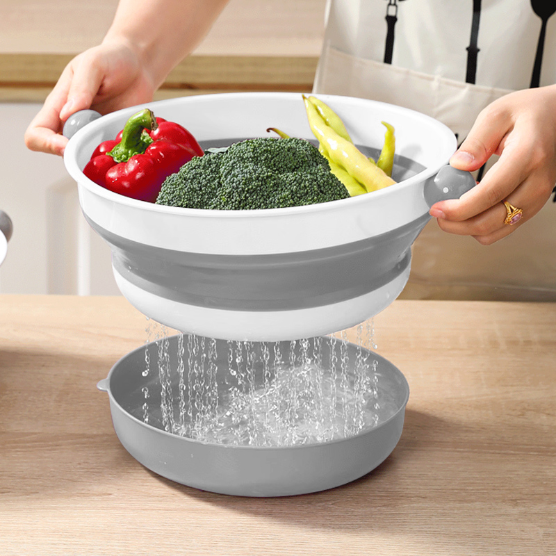 折叠双层多功能洗菜篮