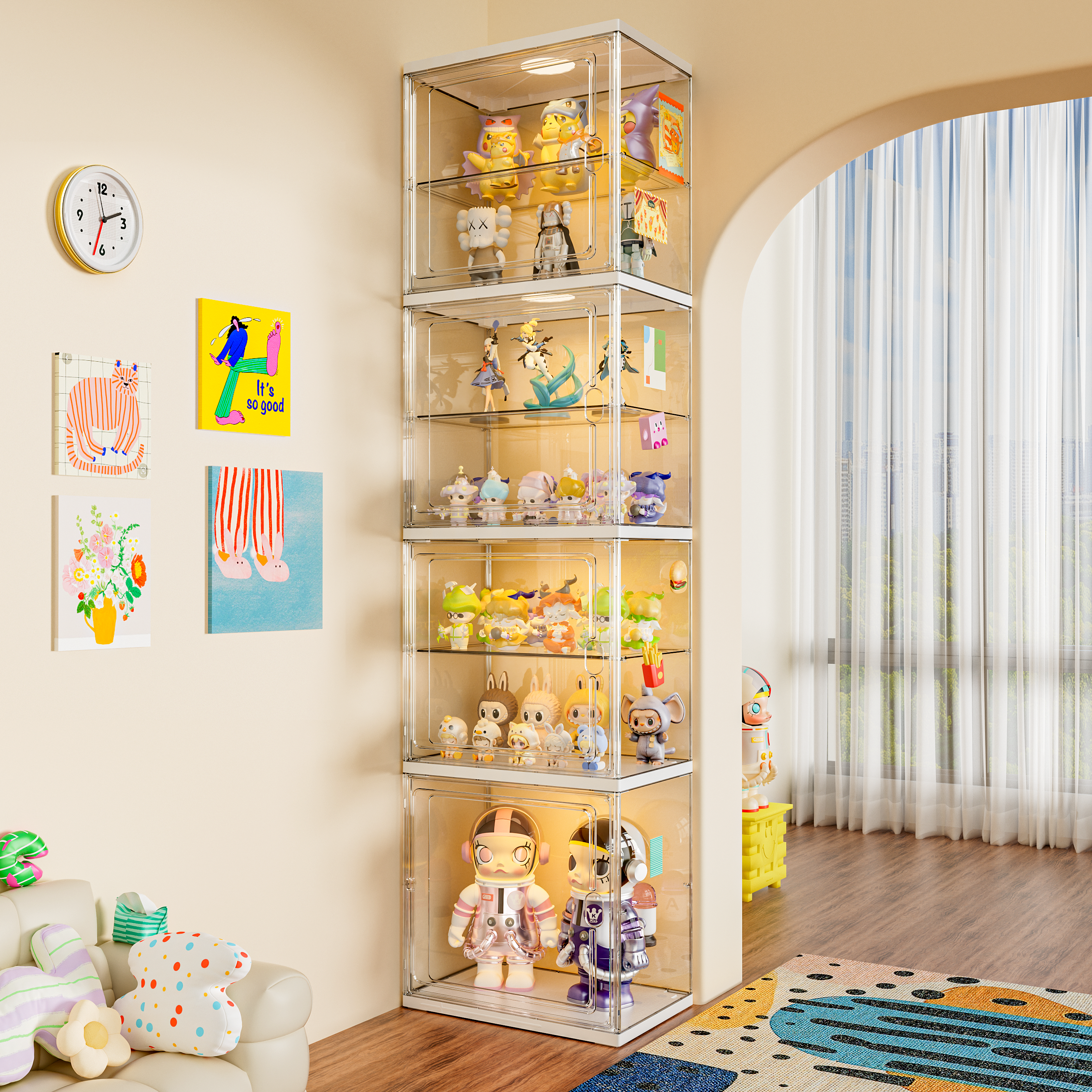 【高透手办展示柜】特厚六面全硬