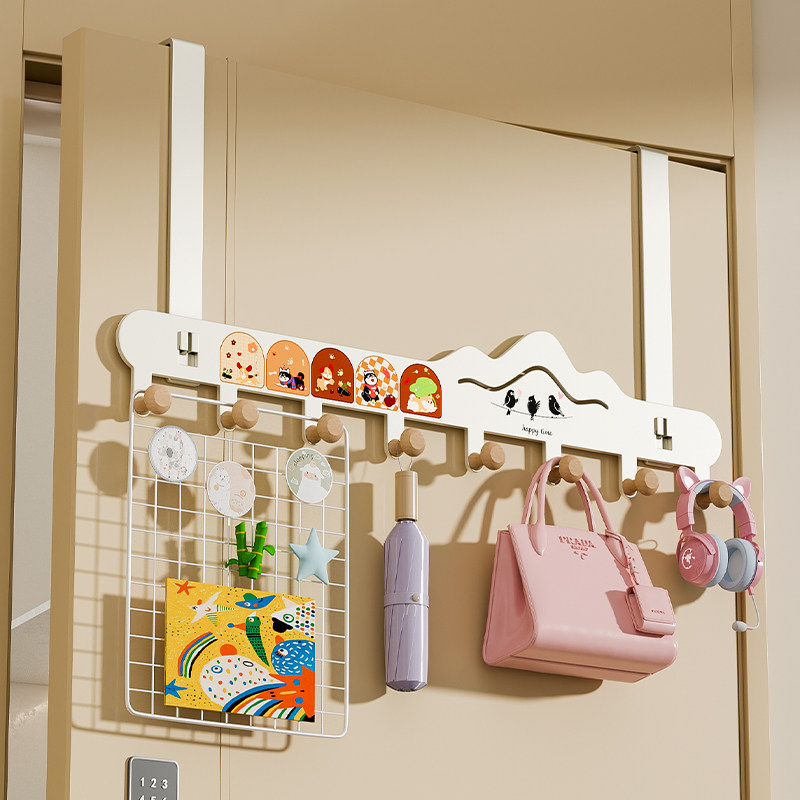 吸盘门后挂钩免打孔挂衣架强力承重卧室门上挂衣服包包收纳架神器