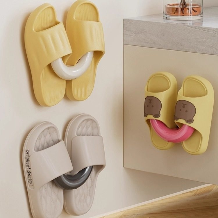 浴室拖鞋架卫生间置物架免打孔家用墙壁门后挂架鞋子沥水收纳神器
