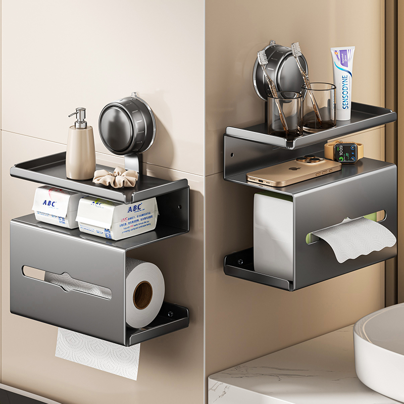 卫生间壁挂式卷纸架置物架