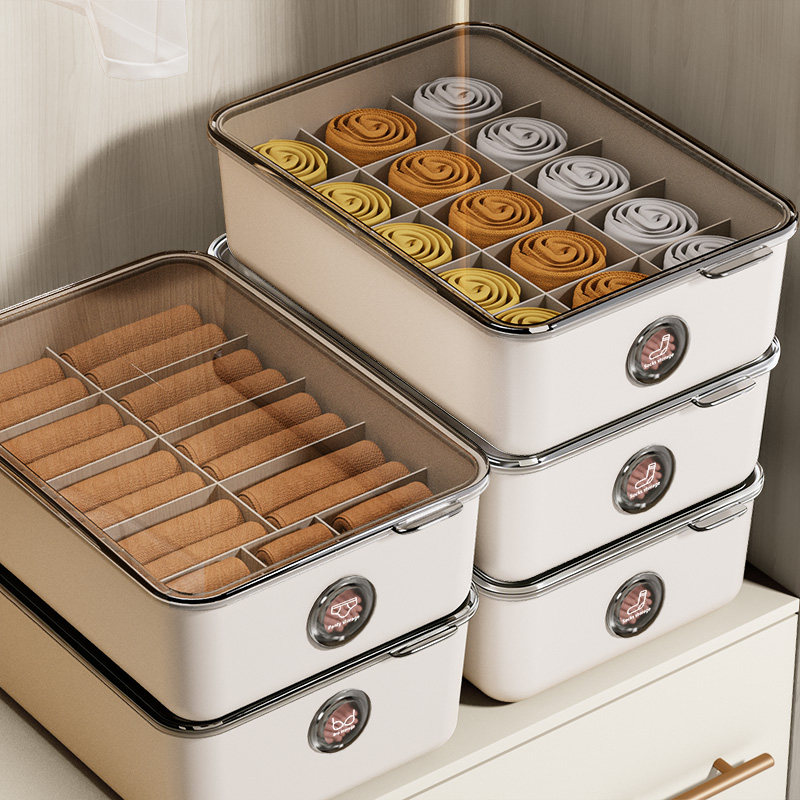 内衣内裤袜子三合一收纳盒家用贴身衣物衣柜带盖分隔神器整理盒