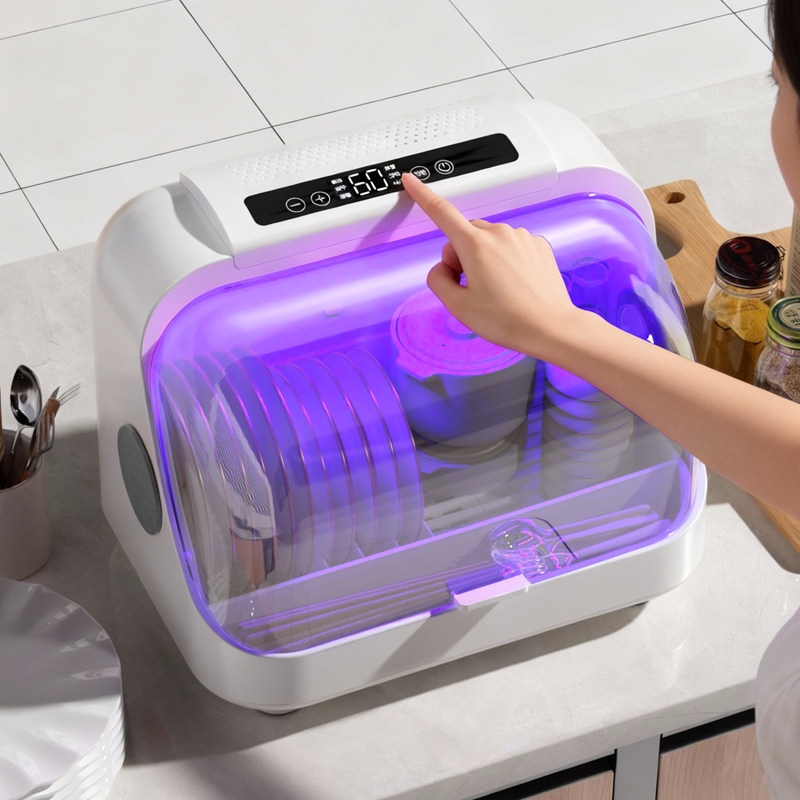 紫外线消毒碗柜家用台式烘干一体小型厨房免沥水碗盘碟收纳置物架