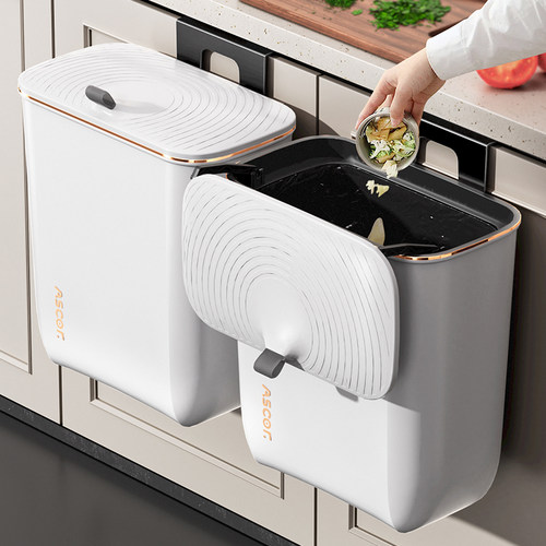 免打孔滑盖壁挂垃圾桶