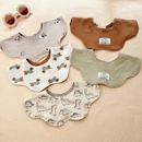 ins韩国秋季宝宝纯棉围嘴婴儿口水巾花瓣双面口水兜儿童围兜0-2岁