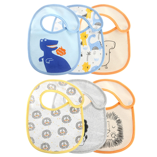 ins欧美风婴儿口水巾纯棉宝宝围嘴双层柔软棉布儿童饭兜3条装