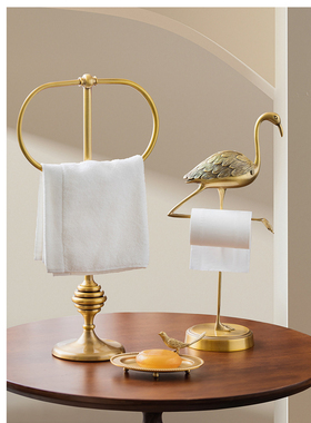 法式奢华纸巾毛巾架 欧美复古典纯铜软装饰品摆件 客厅卧室工艺品