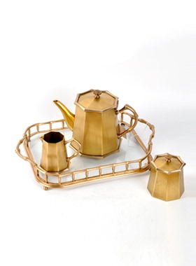 托盘美式奢华纯铜茶盘欧式客厅