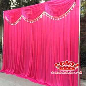 新款婚庆背景纱幔布幔新款 婚庆迎宾区签到台背景沙曼 婚礼留影区