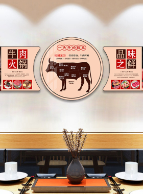 网红潮汕牛肉火锅装饰画贴画