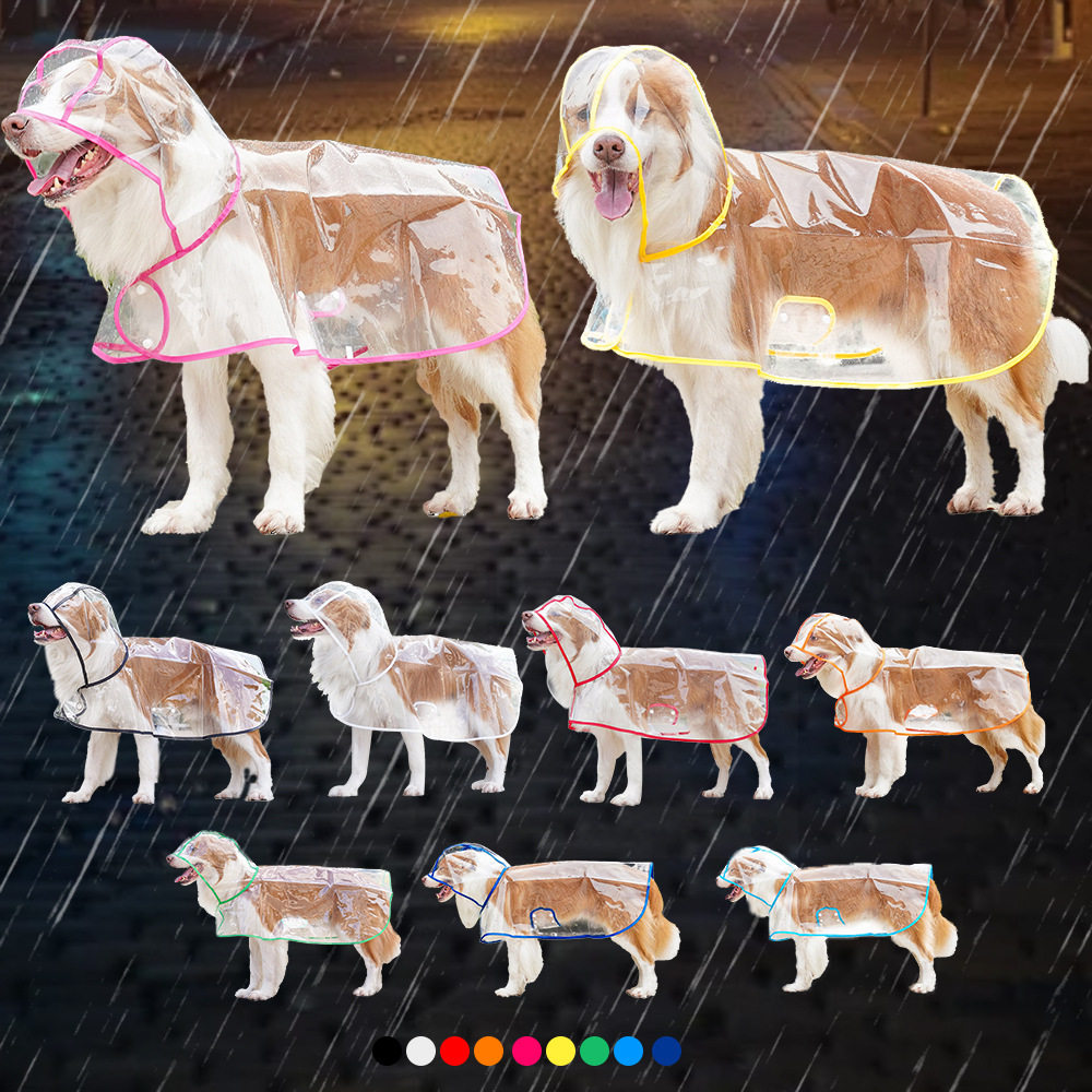 宠物亚马逊跨境大狗透明外出狗雨狗宠物服装/雨衣