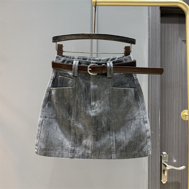 春夏高腰辣妹显瘦防走光a字短裙