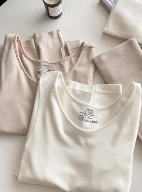 无痕轻暖绵羊绒自发热保暖内衣女秋冬打底衫修身显瘦秋衣秋裤套装