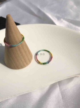 手工定制浅彩螺旋许愿戒指Dua