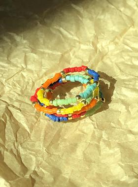 韩国新款串珠米珠戒指