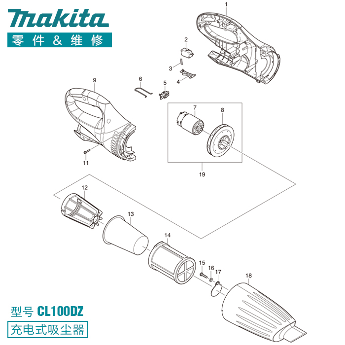 ÕýÆ·makitaÄÁÌïÎü³¾Æ÷CL100DZÁãÅä¼þ¹ýÂËÆ÷µç»ú»Ò´üÎüÍ·¿ª¹Ø