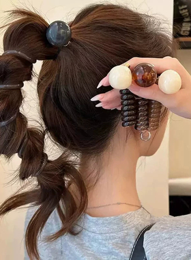 圆珠电话线发圈女泡泡辫编发