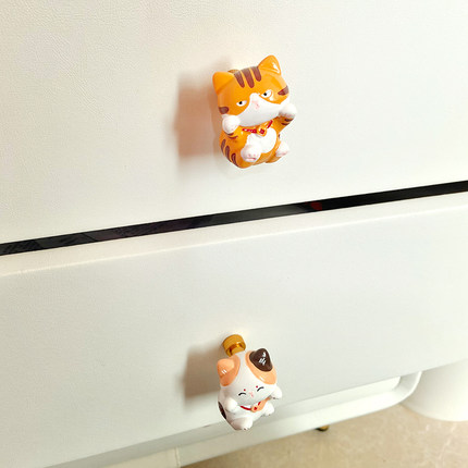 可爱猫咪儿童房衣柜迷你拉手公主风女孩橱柜门单孔抽屉小把手新款