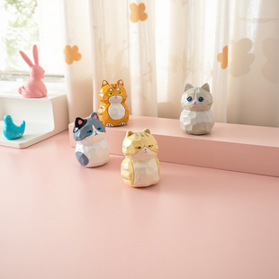 卡通猫咪儿童衣柜拉手现代简约柜子可爱女孩橱柜门抽屉把手免打孔