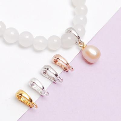 925纯银镀18K金链接扣吊坠项链扣