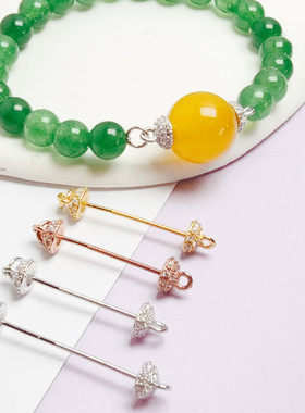 s925纯银圆珠吊坠手链螺丝旋扭扣