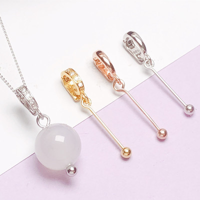 S925纯银串珠圆珠珍珠蜜蜡圆珠